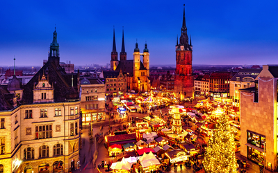 Weihnachtsmarkt in Halle an der Saale, Deutschland