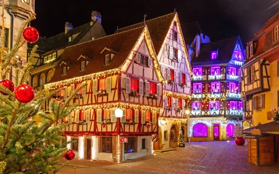 Weihnachtsmarkt in Colmar im Elsass, Frankreich